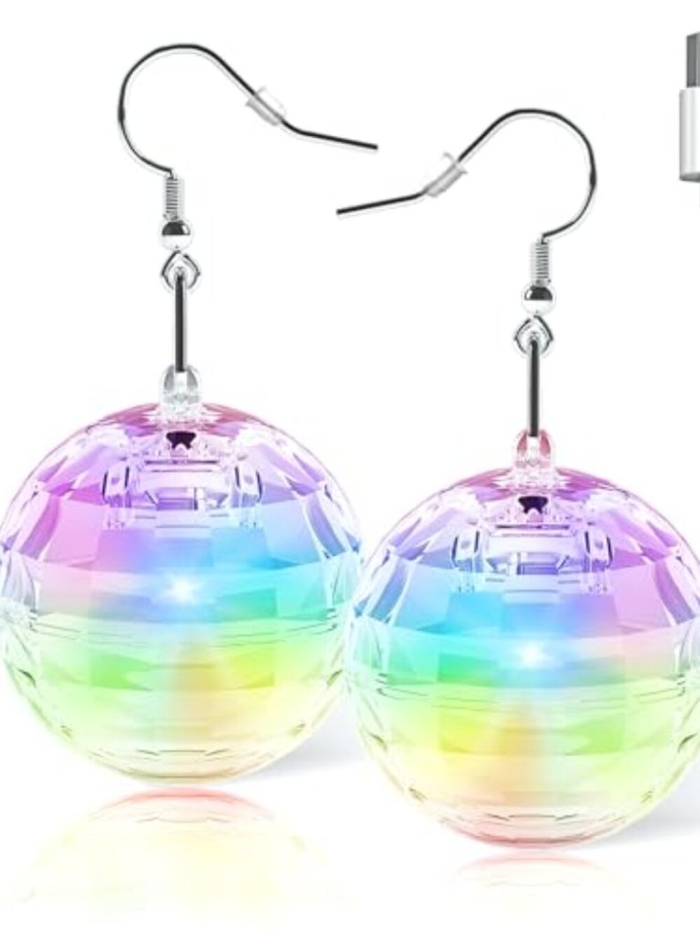 Disco‎ Ball Ears 16 Light Modes Rechargeable Light up Ears LED Ears Ball
